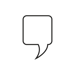 Modern speech bubble icon for communication apps, simple outline element for chat interface design, conversation symbol for social media content