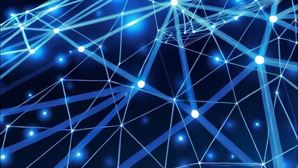 Glowing graduation cap creating plexus network pattern against deep blue backdrop, symbolizing digital learning and academic achievement video 4k - Powered by Adobe