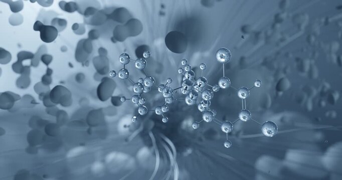 Fenticonazole rotating molecular 3d structure ball-and-stick model, looped video antifungal
