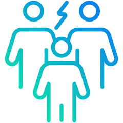 team work gradient line icon