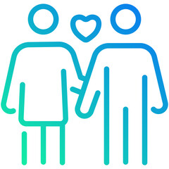 romance gradient line icon