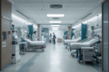 Fototapeta premium Modern intensive care unit hallway design with a medical theme