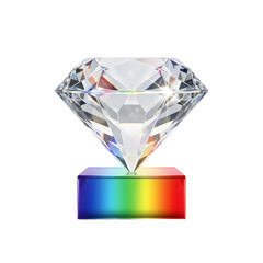 Prismatic Diamond Brilliance Atop a Luminous Rainbow Foundation