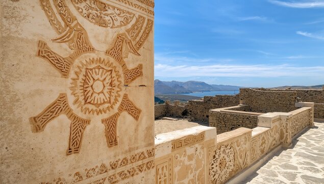 Handcrafted wall design adorned with traditional patterns from a small village