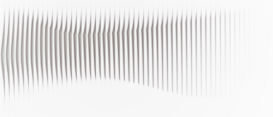 Abstract vertical lines with a glass-like effect, isolated on a transparent background.