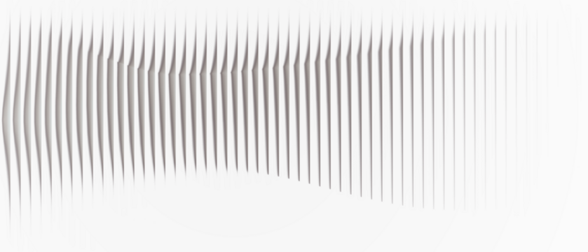 Abstract vertical lines with a glass-like effect, isolated on a transparent background.