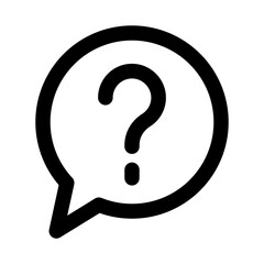 Question Message — Bold Outline Icon with Creative Design for Communication and Help