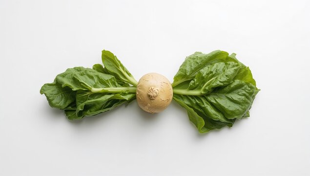 Leafy fresh vegetable isolated on a white backdrop