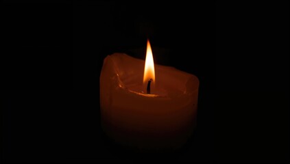 Decorative candle glow with flickering flame and wax details