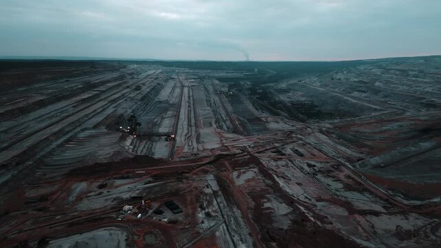 4K Aerial Reveal Shot of Largest Mine Site in Europe