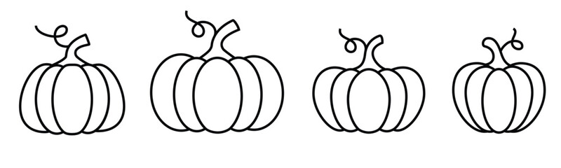 Outline style pumpkins illustration design