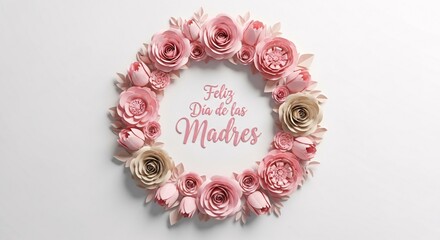 Romantic Floral Background with “Feliz Día de las Madres” Message