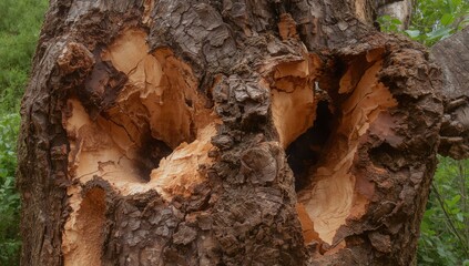 Fototapeta premium Holes Formed Within a Tree's Core