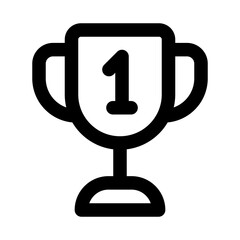 Trophy Icon, Elegant Outline Design for Victory, Success, Award, and First Position