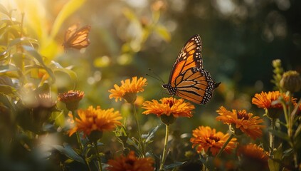 Obraz premium Stunning Kaper Pari exploring blossoms, wildlife, and vibrant butterflies up close