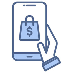Ecommerce Blue Icon