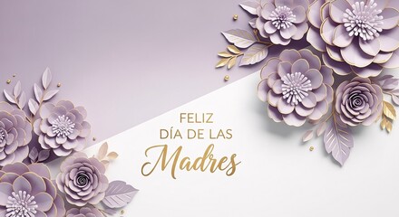 Romantic Floral Background with “Feliz Día de las Madres” Message