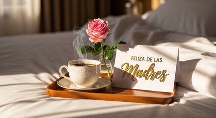 Romantic Floral Background with “Feliz Día de las Madres” Message