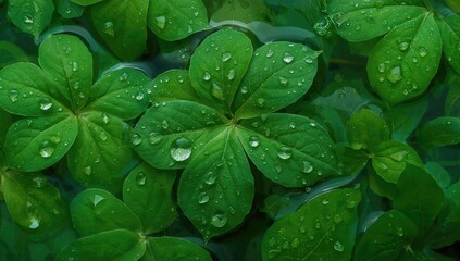 Centella asiatica foliage adorned with raindrops on a blue water surface, fresh herbal leaves symbolizing health and medicine