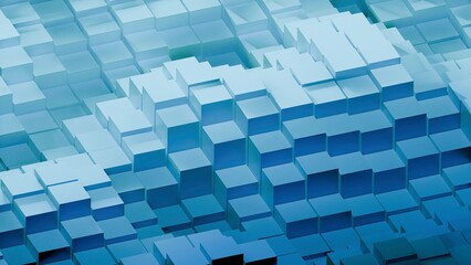 Abstract blue cube waves animation background