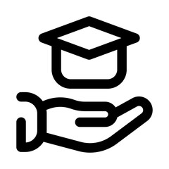 Education Icon, Creative Outline Design for Learning, School, and Knowledge