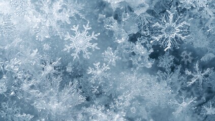 Composite digital image featuring frost and snowflakes