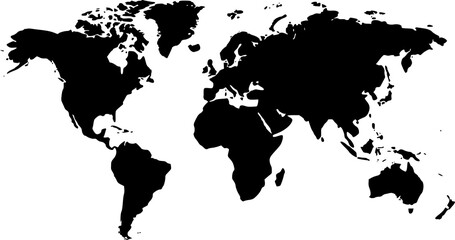 World map for
 background. World map template with continents, North and South America, Europe and Asia, Africa and Australia