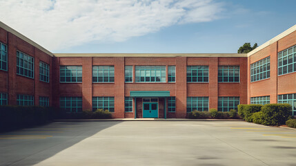 A school building.