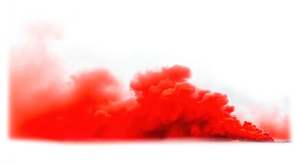 reaction. Dramatic red powder explosion against white, captured with dynamic motion blur. event key visuals, club posters, designed for fitness apps and gym onboarding, drives event promotion.