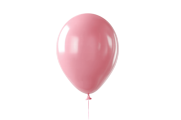 A pink balloon is floating in the air. The balloon is the only object in the image. The image has a light and airy mood, as the balloon is floating freely and there is no other object in the scene