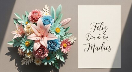 Feliz Día de las Madres  Elegant Floral Mother’s Day Art Design