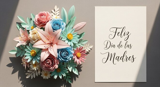 Feliz D&iacute;a de las Madres  Elegant Floral Mother&rsquo;s Day Art Design