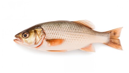 Isolated Fresh Seafood on a White Backdrop