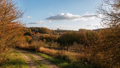 Fall scenery in a rural area during autumn