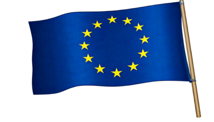 The flag of the european union white background