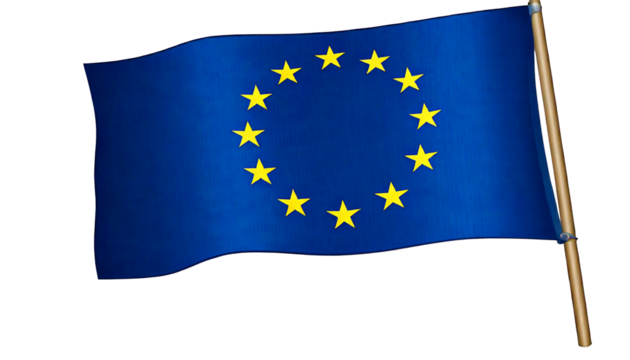 The flag of the european union white background 