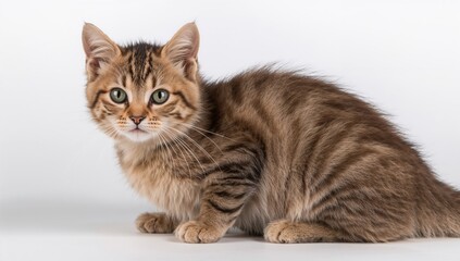 Obraz premium Tabby feline against a plain white backdrop