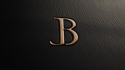 Golden letter b on dark textured background elegant typography design
