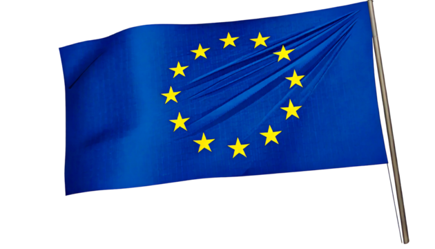 The flag of the european union white background 