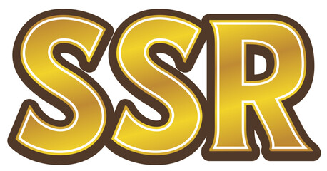 カードゲーム用レアリティ文字「SSR」スーパースペシャルレア / レアリティアイコン素材