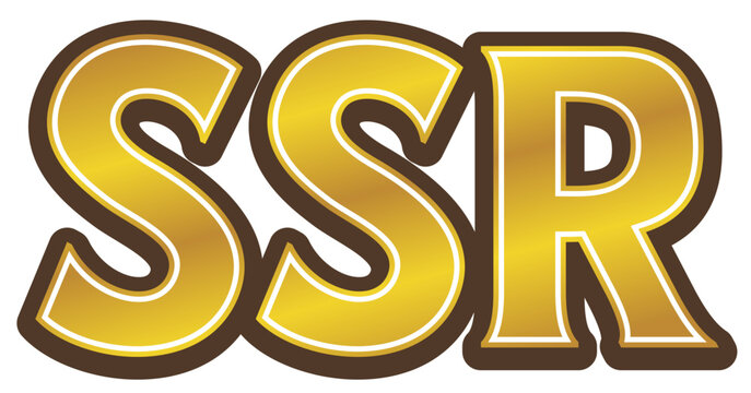 カードゲーム用レアリティ文字「SSR」スーパースペシャルレア / レアリティアイコン素材