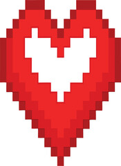 Pixelated Red Heart Design Representing Love Passion and Gaming Retro Aesthetics for Valentines Day and Digital Art Projects
