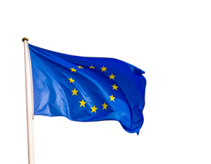 The flag of the european union white background 