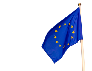 The flag of the european union white background 