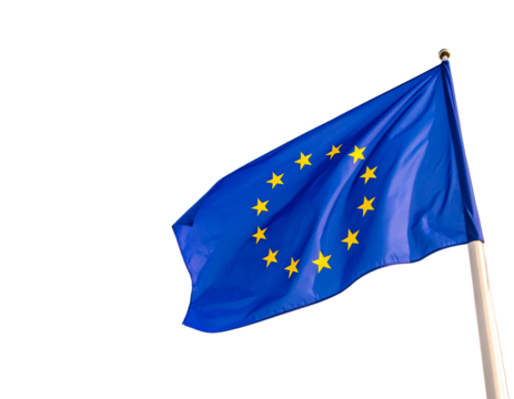 The flag of the european union white background - Powered by Adobe