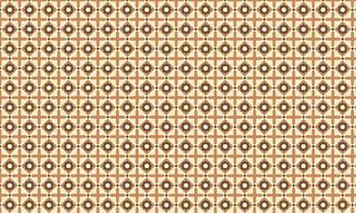 Seamless geometric pattern with brown and beige diamond shapes forming a symmetrical retro design. Decorative abstract background ideal for textiles, wallpapers, packaging, and vintage-themed projects