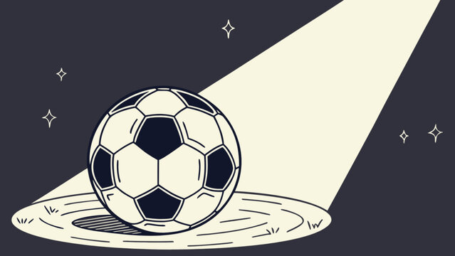 Classic soccer ball under spotlight, game, competition, victory