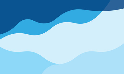 Abstract blue wave background with soft curved shapes in gradient tones. Modern vector design inspired by water and ocean themes, perfect for presentations, web layouts, or environmental graphics.