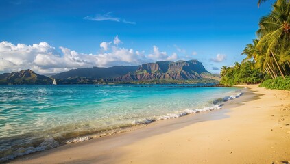 Shoreline of a Tropical Island