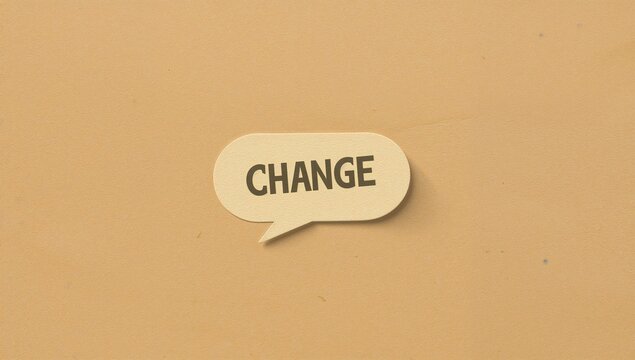 Speech balloon on textured brown paper with shadow effect